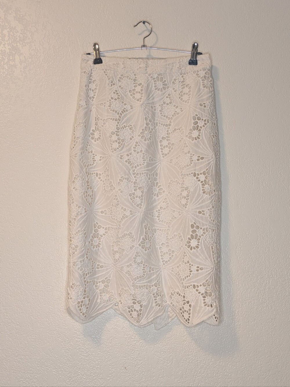 Halogen White Lace Pencil Skirt